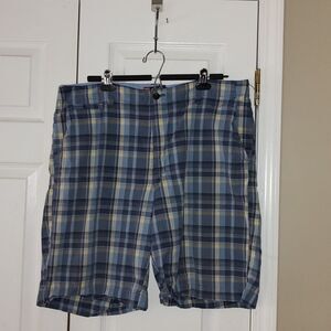 Chaps blue   plaid shorts  Sz 38